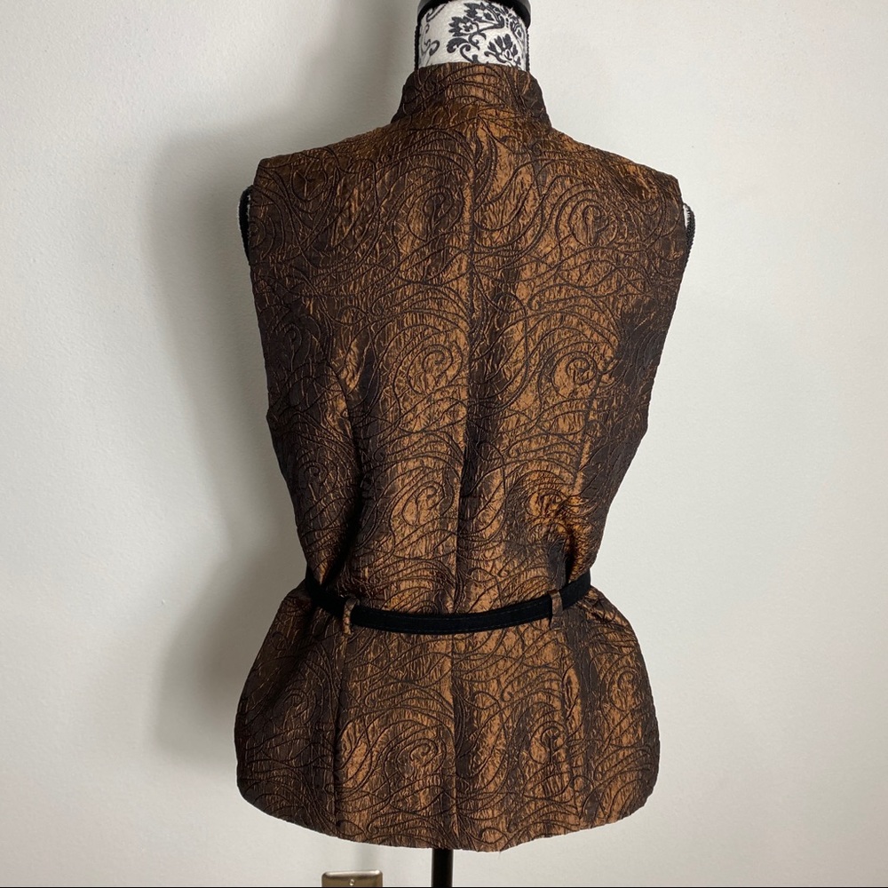 Joseph Ribkoff Brown and Black Vest - Picture 5 of 9